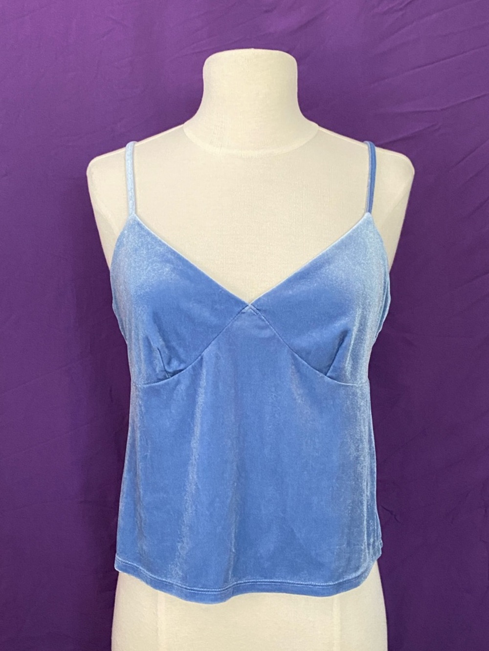 Wild Fable Soft Periwinkle Blue Velvet Spaghetti-Strap Cami. Size M.